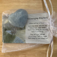 Load image into Gallery viewer, Encouraging Elephant Mental Wellbeing Card and Heart Crystal
