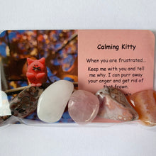 Load image into Gallery viewer, Calming Kitty Mental Wellbeing Card and Tumble Crystals
