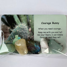 Load image into Gallery viewer, Courage Bunny Mental Wellbeing Card and Tumble Crystals
