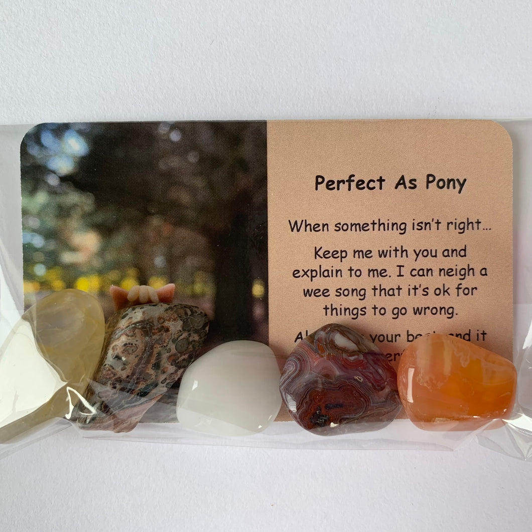 Perfect as Pony Mental Wellbeing Card and Tumble Crystals