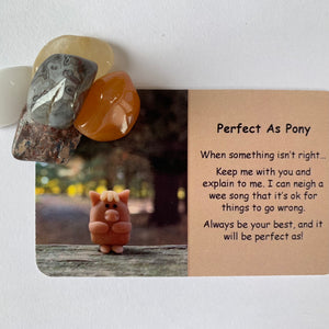 Perfect as Pony Mental Wellbeing Card and Tumble Crystals