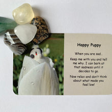 Load image into Gallery viewer, Happy Puppy Mental Wellbeing Card and Crystals
